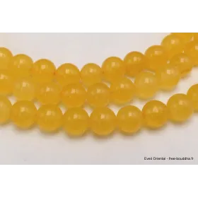 Mala tibetain de méditation 108 perles Jade Jaune 8 mm - Mala tibétain 108 perles