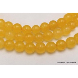 Mala de méditation 108 perles Jade Jaune 8 mm Mala tibétain 108 perles MADP30