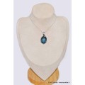 Pendentif Cyanite bleue mousse bleu sarcelles pierre facettée Pendentifs pierres naturelles CWA100.1