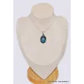 Pendentif Cyanite bleu sarcelles pierre facettée - Pendentifs pierres naturelles