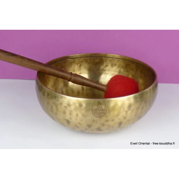 Bol tibétain de cérémonie full moon béni 26 cm - Bols tibétains 7 métaux