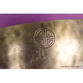 Bol tibétain de cérémonie full moon béni 26 cm Bols tibétains 7 métaux BFM5
