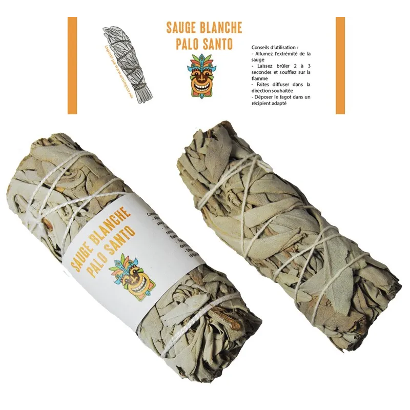 Encens fagot Sauge blanche et San Paolo - Fagot d’encens tibétain pour rituels