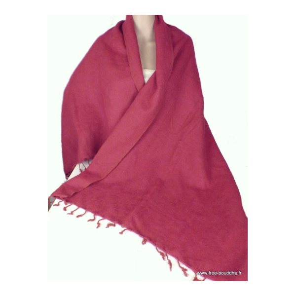 Châle laine de yach couleur rouge bordeau Châles laine de yak CPLY96