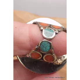 Grosse bague Tibétaine avec pierres fantaisie - Bagues tibétaines bouddhistes