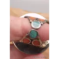 Grosse bague Tibétaine avec pierres fantaisie - Bagues tibétaines bouddhistes