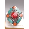 Grosse bague Tibétaine forme losange Bagues tibétaines bouddhistes GBT10