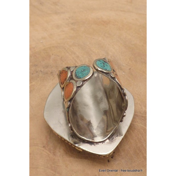 Grosse bague Tibétaine forme losange Bagues tibétaines bouddhistes GBT10