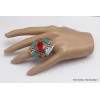 Grosse bague Tibétaine forme losange Bagues tibétaines bouddhistes GBT10
