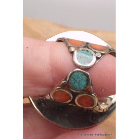 Grosse bague traditionnelle népalaise motif spirales T 60/66 Bagues tibétaines bouddhistes GBT12