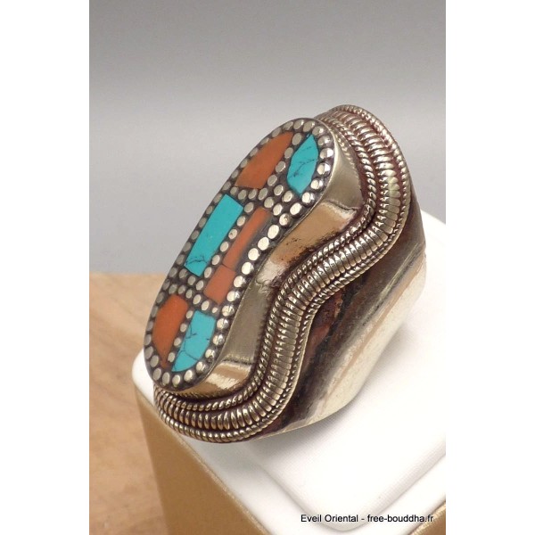 Bague traditionnelle népalaise forme foetus taille 60 Bagues tibétaines bouddhistes GBT15