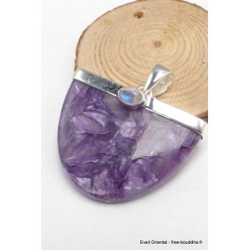 Pendentif Charoite de Russie et pierre de lune Pendentifs pierres naturelles PU48.4