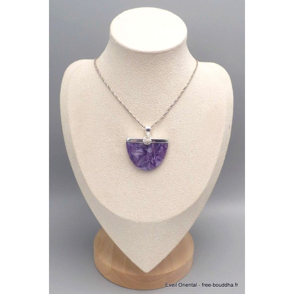 Pendentif Charoite de Russie et pierre de lune Pendentifs pierres naturelles PU48.4