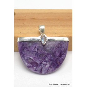 Grand Pendentif Charoite de Russie semi-oval Pendentifs pierres naturelles PU48.6