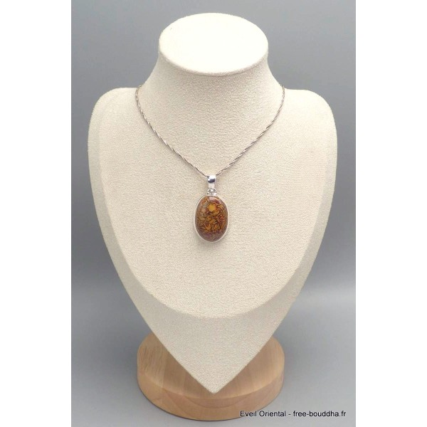 Pendentif Marium Jaspe Coquina oval Bijoux en Marium Jaspe Coquina CWA103