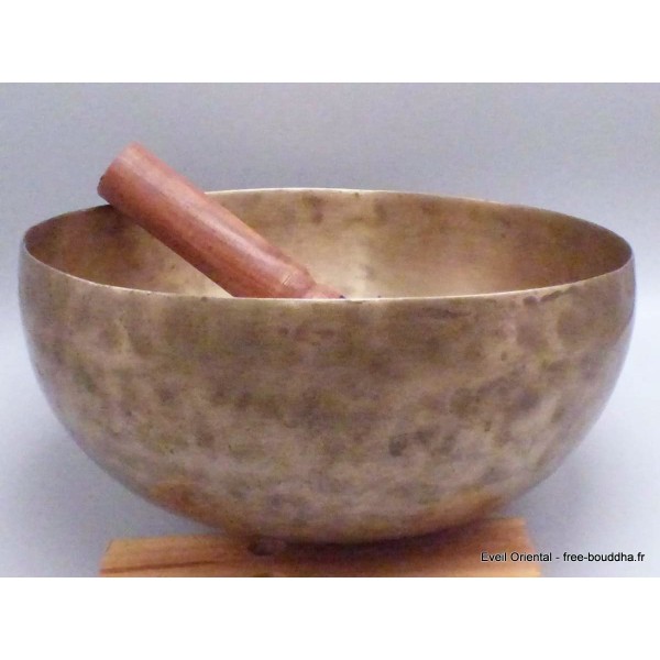 Authentique bol tibétain ancien double paroi 22 cm Bols tibétains 7 métaux BOLA71