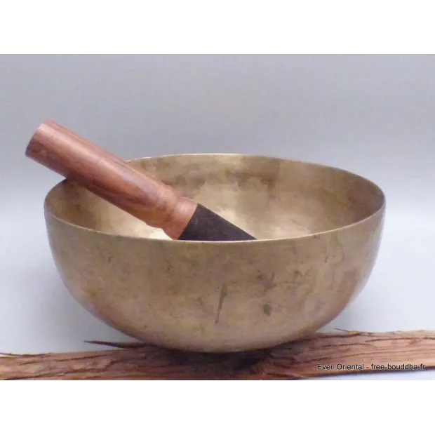 Authentique bol tibétain ancien double paroi 19,5 cm - Bols tibétains 7 métaux