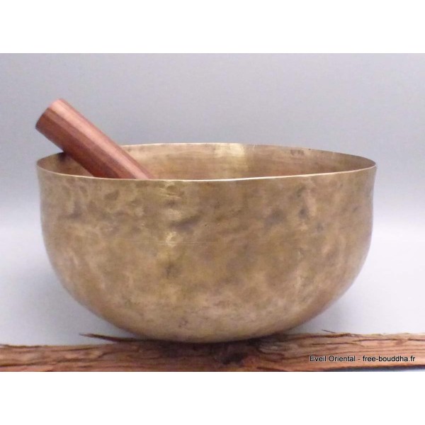 Gros bol tibétain ancien double paroi 20,5 cm Bols tibétains 7 métaux BOLA77