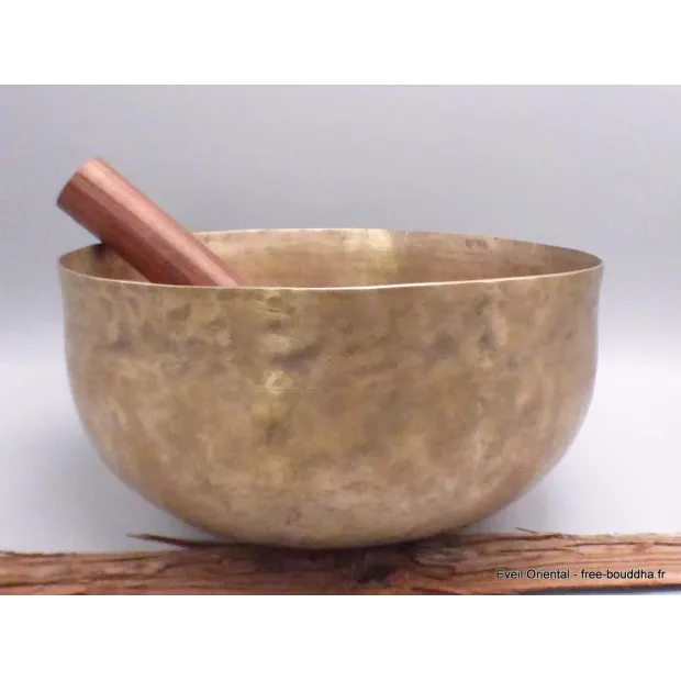 Gros bol tibétain ancien double paroi 20,5 cm - Bols tibétains 7 métaux