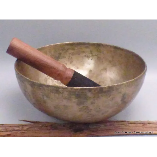 Vrai bol tibétain ancien double paroi 20 cm - Bols tibétains 7 métaux