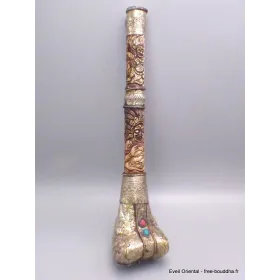 Authentique Kangling trompette tibétaine sculpté main - Objets rituels bouddhistes