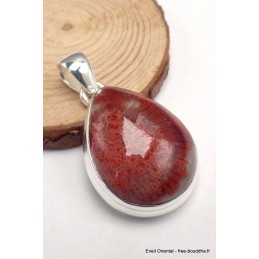 Authentique Corail rouge pendentif forme goutte Bijoux en Corail CWA104.1