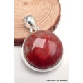 Pendentif en vrai corail rouge forme ronde Bijoux en Corail CWA104.3