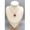 Pendentif en vrai corail rouge forme ronde Bijoux en Corail CWA104.3