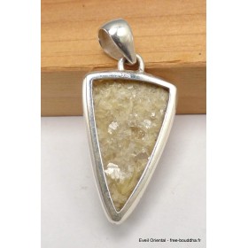 Pendentif argent Lépidolite jaune brute Pendentifs pierres naturelles CWA29