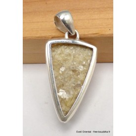 Pendentif argent Lépidolite jaune brute Pendentifs pierres naturelles CWA29