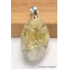 Pendentif argent oval Lépidolite jaune brute Bijoux en Lépidolite jaune CWA29.1