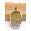 Pendentif argent oval Lépidolite jaune brute Bijoux en Lépidolite jaune CWA29.1