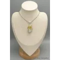 Pendentif argent oval Lépidolite jaune brute - Bijoux en Lépidolite jaune