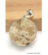Pendentif rond en Lépidolite jaune brute Bijoux en Lépidolite jaune CWA29.3