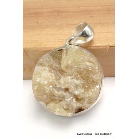 Pendentif rond en Lépidolite jaune brute Bijoux en Lepidolite CWA29.3