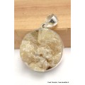 Pendentif rond en Lépidolite jaune brute Bijoux en Lépidolite jaune CWA29.3