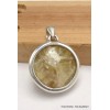 Pendentif rond en Lépidolite jaune brute Bijoux en Lépidolite jaune CWA29.3