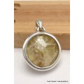 Pendentif rond en Lépidolite jaune brute Bijoux en Lépidolite jaune CWA29.3