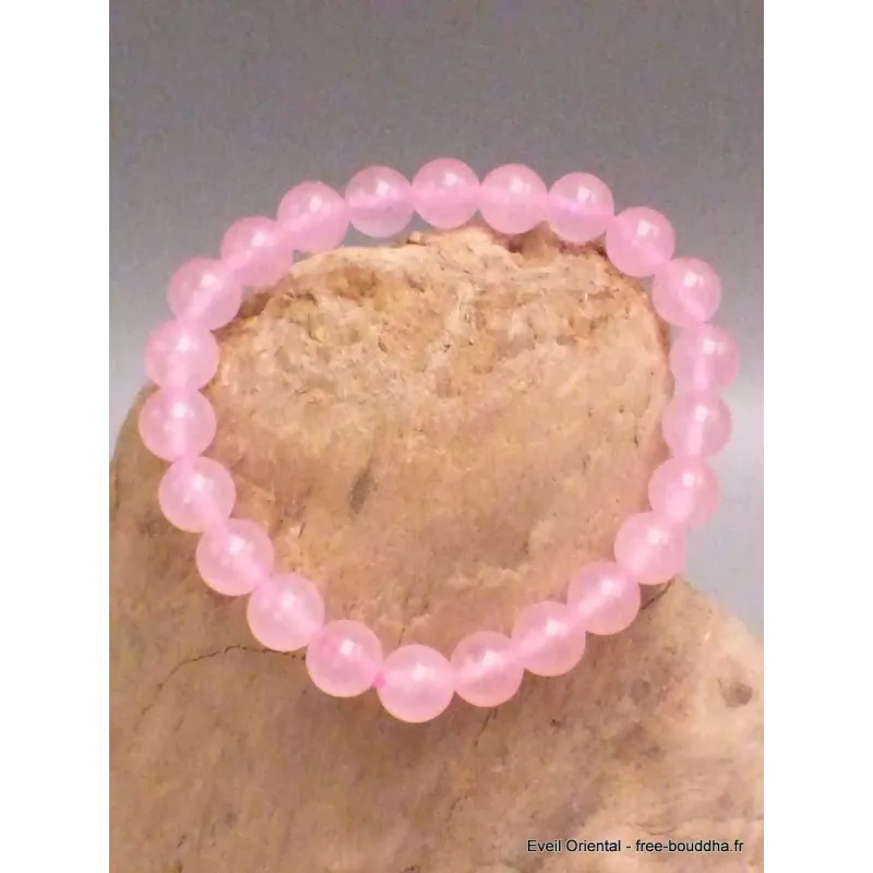 Bracelet mala en Quartz Rose - Bracelet en perles et Pierres naturelles