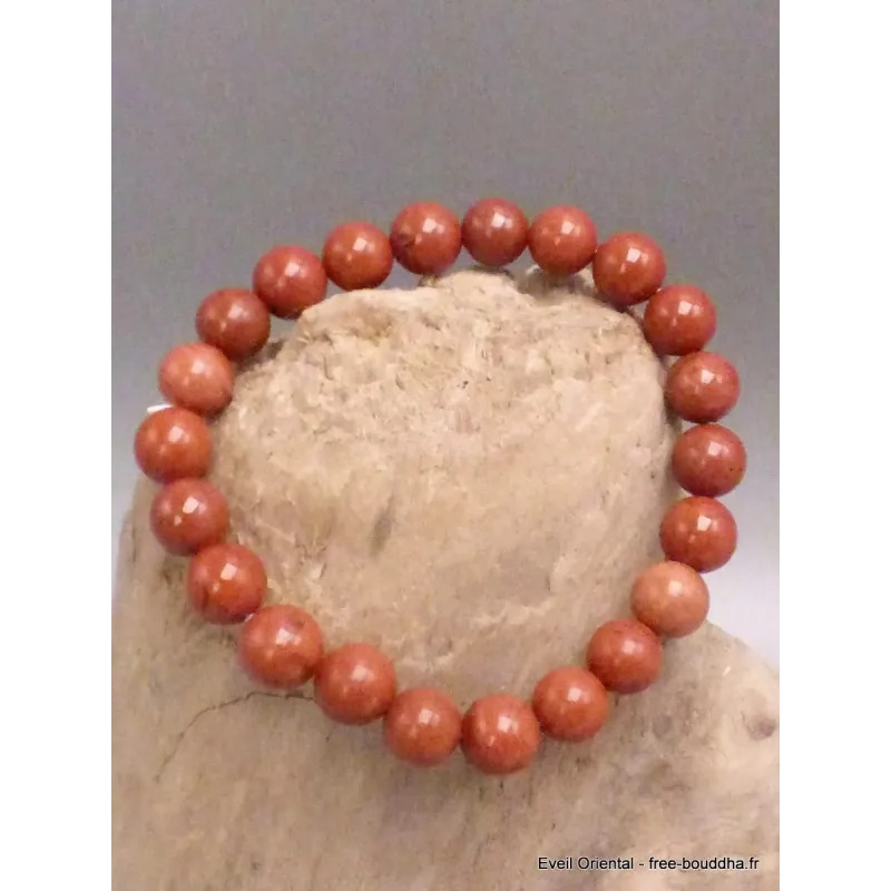 Bracelet mala en perles de Jaspe Rouge - Bracelet en perles et Pierres naturelles