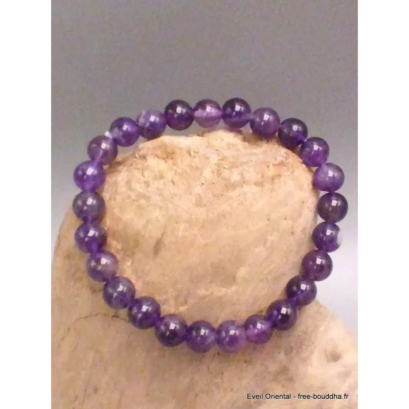 Bracelet mala en Améthyste - Bracelet en perles et Pierres naturelles