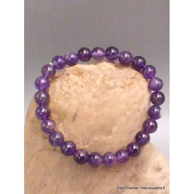 Bracelet mala en Améthyste - Bracelet en perles et Pierres naturelles