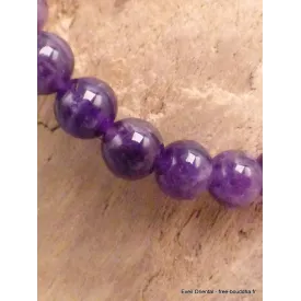 Bracelet mala en Améthyste - Bracelet en perles et Pierres naturelles