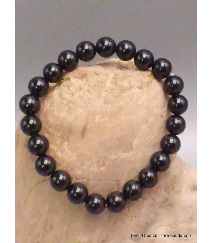 Bracelet mala tibétain en Obsidienne noire - Bracelet en perles et Pierres naturelles