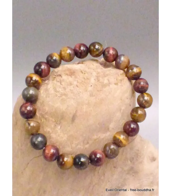 Bracelet mala tibétain 3 différents Oeil de Tigre - Bracelet en perles et Pierres naturelles
