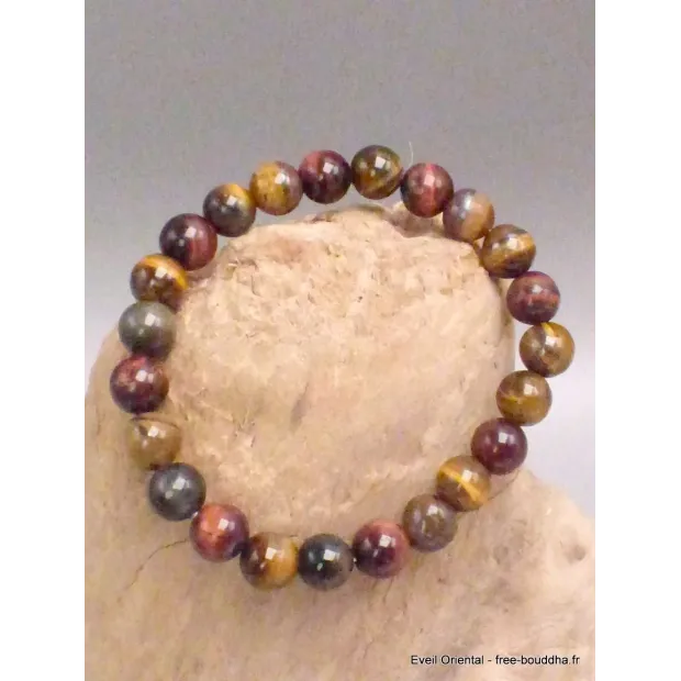 Bracelet mala tibétain 3 différents Oeil de Tigre - Bracelet en perles et Pierres naturelles