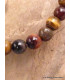 Bracelet mala tibétain 3 différents Oeil de Tigre Bracelet Mala tibétain BRAM5