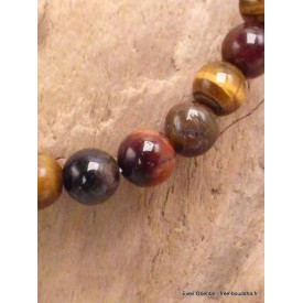 Bracelet mala tibétain 3 différents Oeil de Tigre Bracelet Mala tibétain BRAM5