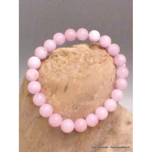 Bracelet mala tibétain en Kunzite rose - Bracelet en perles et Pierres naturelles