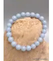 Bracelet mala tibétain en Angélite bleue - Bracelet en perles et Pierres naturelles